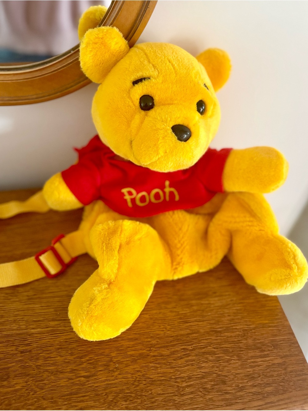 Winnie the Pooh Yellow Plush Backpack - Red Shirt